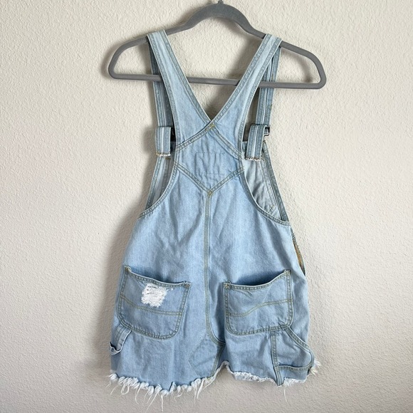 Carmar Denim Jumper Overall Dress Women's XS Light Wash Distressed Mini Cotton - Picture 6 of 6